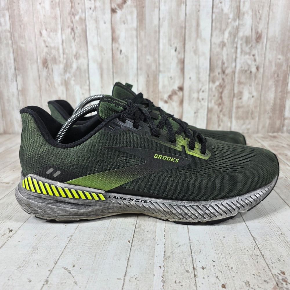 Brooks Launch GTS 8 Mens Running Shoes Green Black 1103591D774 Size 11
